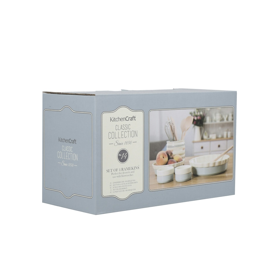 image 1 of KitchenCraft Ramekins Ceramic Set of 4 | White