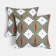 image 1 of OHS 2 x Geo Print Garden Cushion Covers Outdoor Water Resistant | Green | Olive