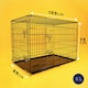 image 2 of DogCrates+ 42-Inch XL Dog Crate with Dual Doors, Removable Metal Tray & Foldable Frame – Black Black | XL