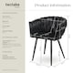 image 6 of Dining Chair Astano - padded, velvet, knot design, continuous backrest - Set of 2 Black