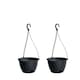 image 1 of Ratolla Round Hanging Plastic Planter - 14.2x21.7x21.7 cm | Black | Black & Set of 2 | 2