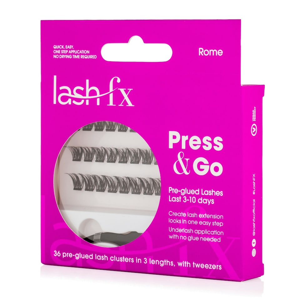 image 1 of Lash FX Press & Go Pre-Glued Cluster Lashes - Rome: Flirty and fluffy
