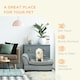 image 3 of PawHut Pet Sofa Dog Chair Cat Couch w/ Storage, Cushion - Light Grey