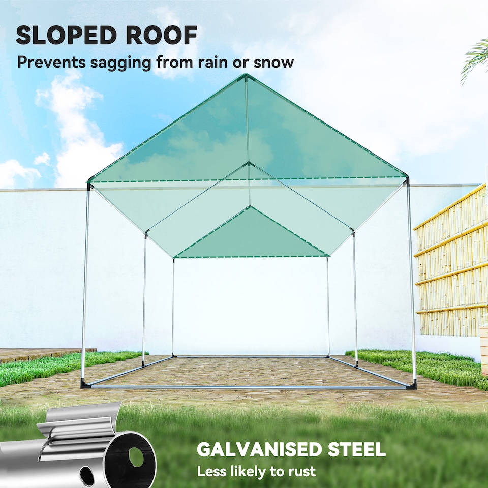 image 1 of Outsunny Tunnel Greenhouse W UV-resistant PE Cover, Wide Door, 2 x 3(m), Green