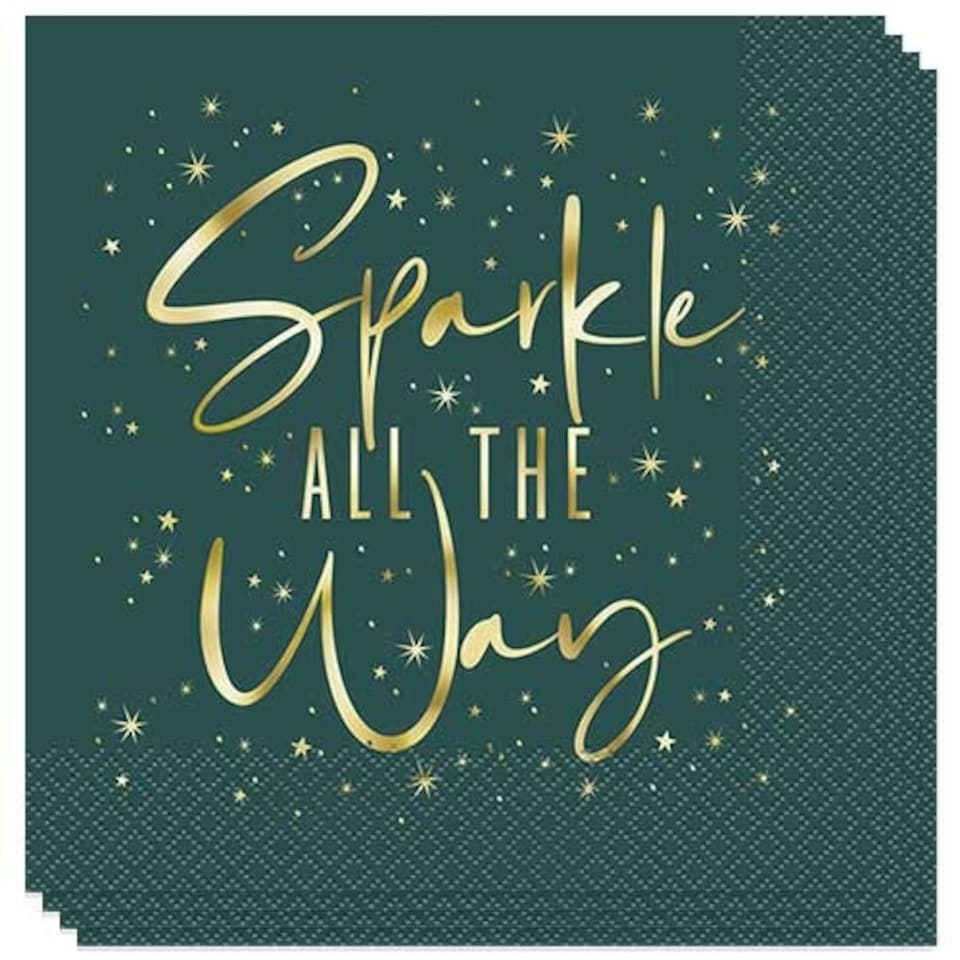 image 1 of Sparkle All the Way Christmas Luncheon Napkins 33cm 2Ply - Pack of 20