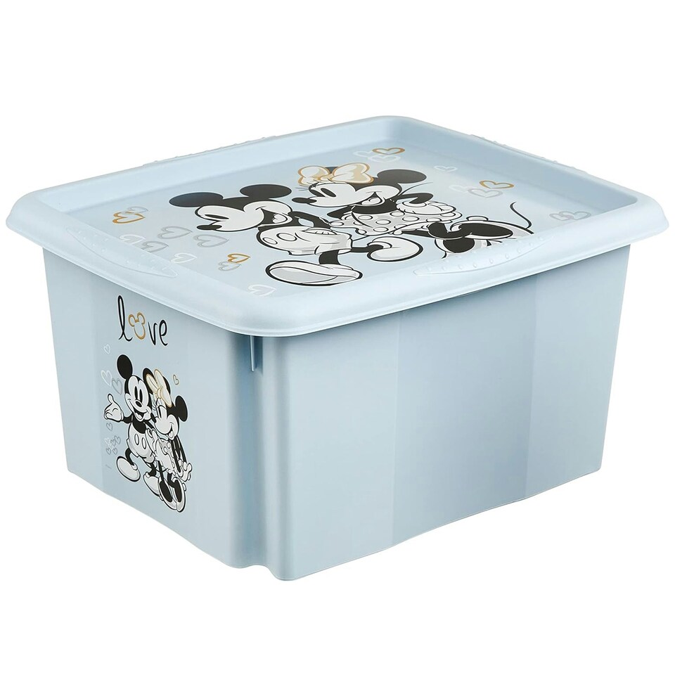 image 1 of Keeeper Mickey Mouse Storage Box with Lid 24 Litre Cloudy Blue