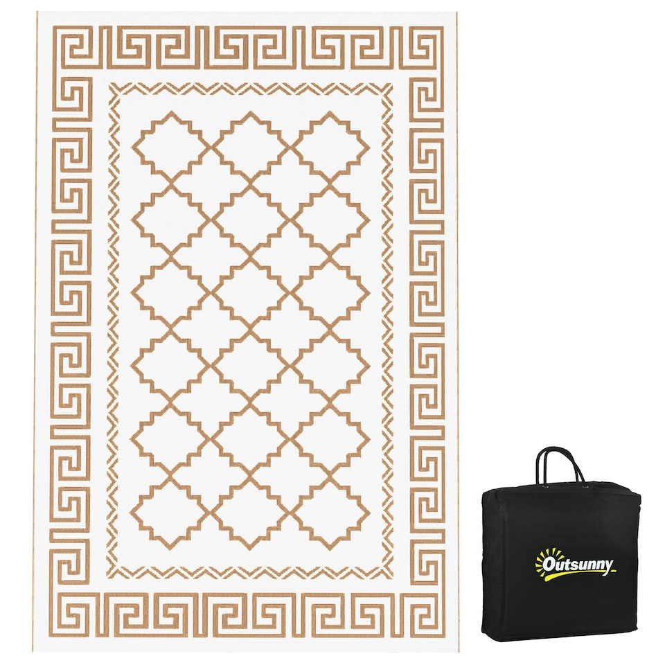 image 1 of Outsunny Reversible Waterproof Outdoor Rug W/ Carry Bag, 182 x 274cm