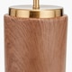image 4 of Cylinder Wood Effect Ceramic Table Lamp with Shade | Brown | Brown | 1