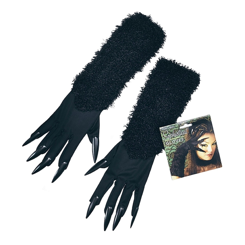 Bristol Novelty Unisex Adults Cat Gloves With Claws - Black - One Size Black | One Size