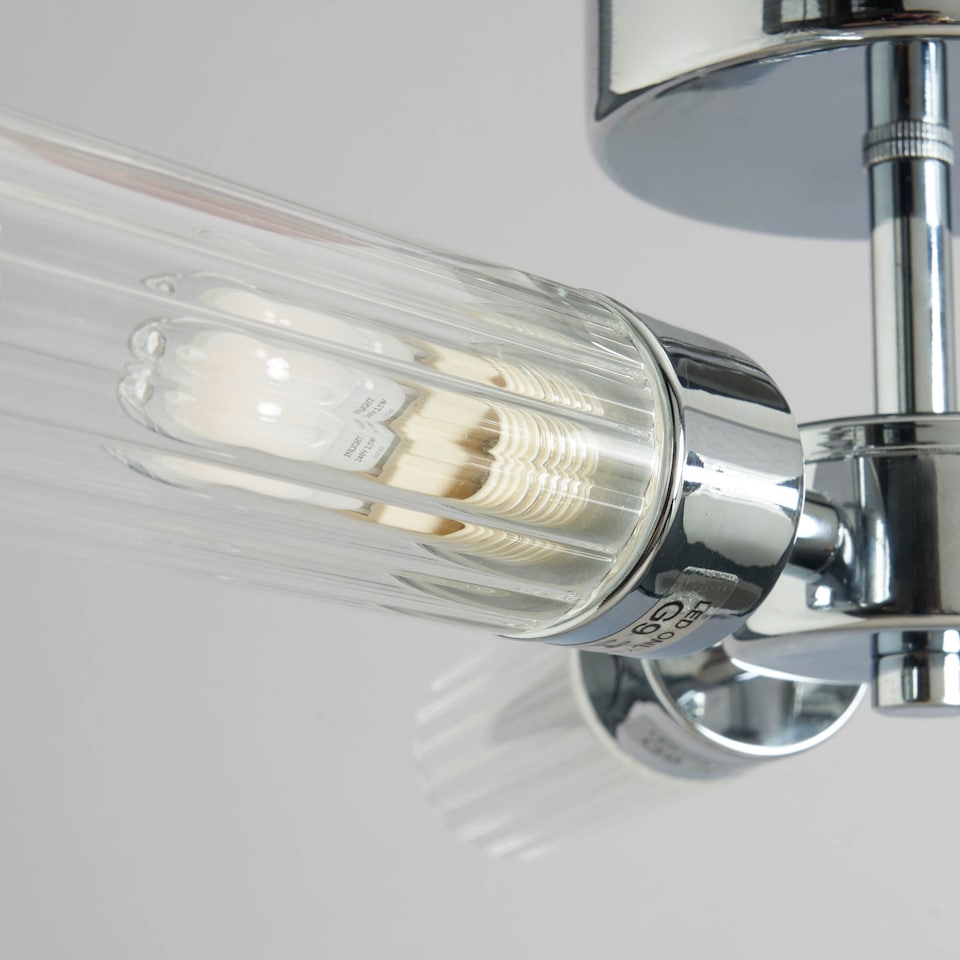 image 1 of BHS Kier Semi Flush Bathroom Ceiling Light | Silver | Chrome