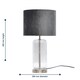 image 6 of Walpole - Fluted Glass Brushed Chrome 49cm Table Lamp with Grey Shade | Chrome | Satin nickel plate with clear glass detail and grey velvet | 1