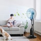 image 2 of HOMCOM 18" Pedestal Fan with Water Mist Spray, Misting Fan, 2.8L Tank Black