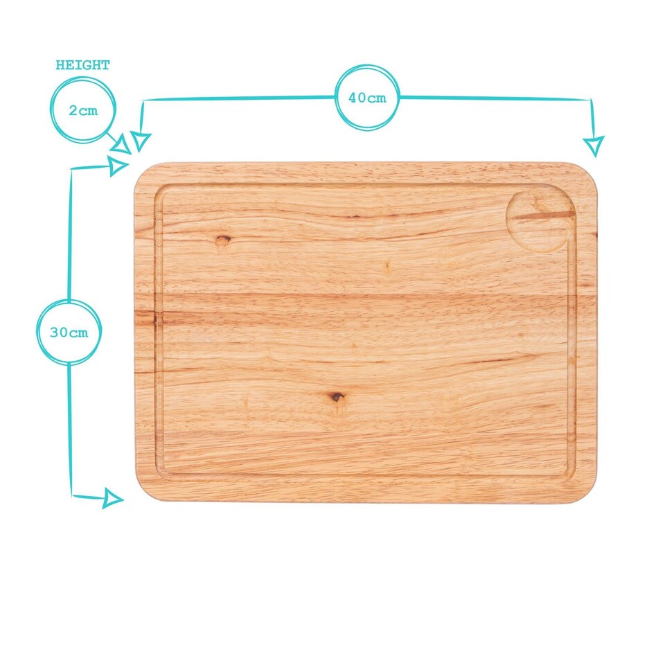 image 1 of Argon Tableware Rectangular Wooden Chopping Board - 40cm x 30cm | Brown | Brown