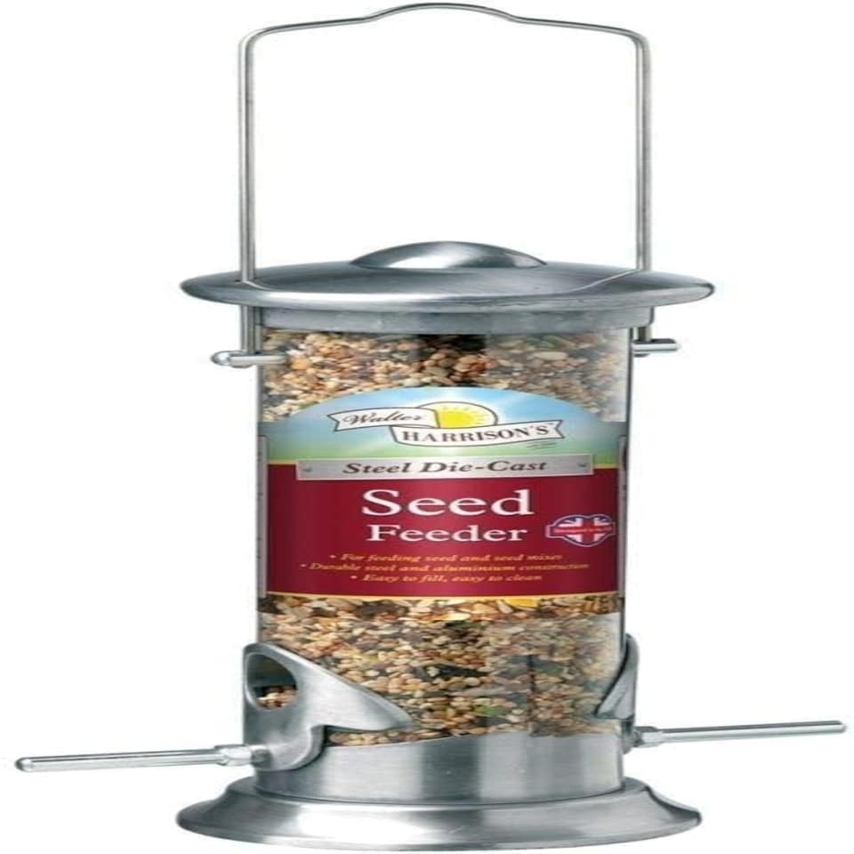 Walter Harrison's Steel Plated Die Cast Wild Bird Seed Hard-Wearing Hanging Feeder - Small - 20 cm
