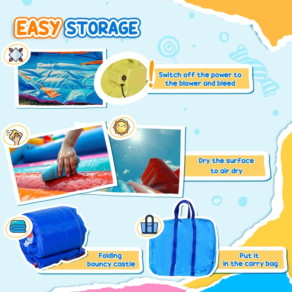 image 1 of Outsunny 5 in 1 Bouncy Castle for Children with Blower, for Ages 3-8 Years