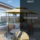 image 6 of Outsunny 3m Cantilever Parasol LED Patio Umbrella for Lawn Beach Poolside Khaki