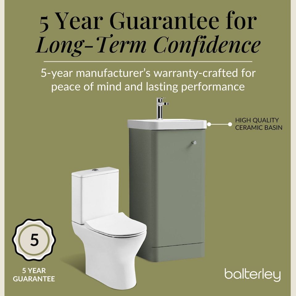 image 1 of Floor 1 Door Bathroom Vanity Unit, Tap & Toilet Pack, Green, 379mm | Green | Satin Green