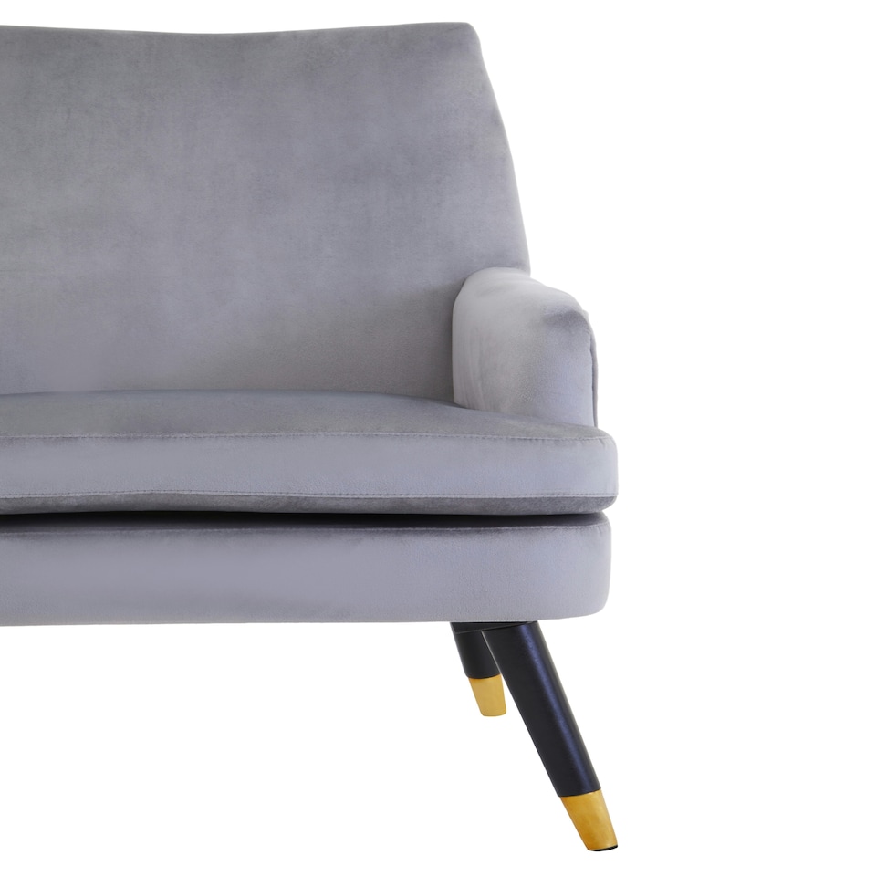 image 1 of Interiors by Grey Velvet Armchair, Built to Last Lounge Chair, Easy to Maintain Velvet Chair, Reliable Armchair