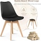image 8 of 5PCs Dining Set - a White Dallas Dining Table & Set of 4 Lorenzo Tulip Chairs with Padded Seat | Black