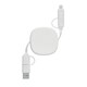 image 2 of MidOcean Linea Retractable Connector Cable - White - One Size