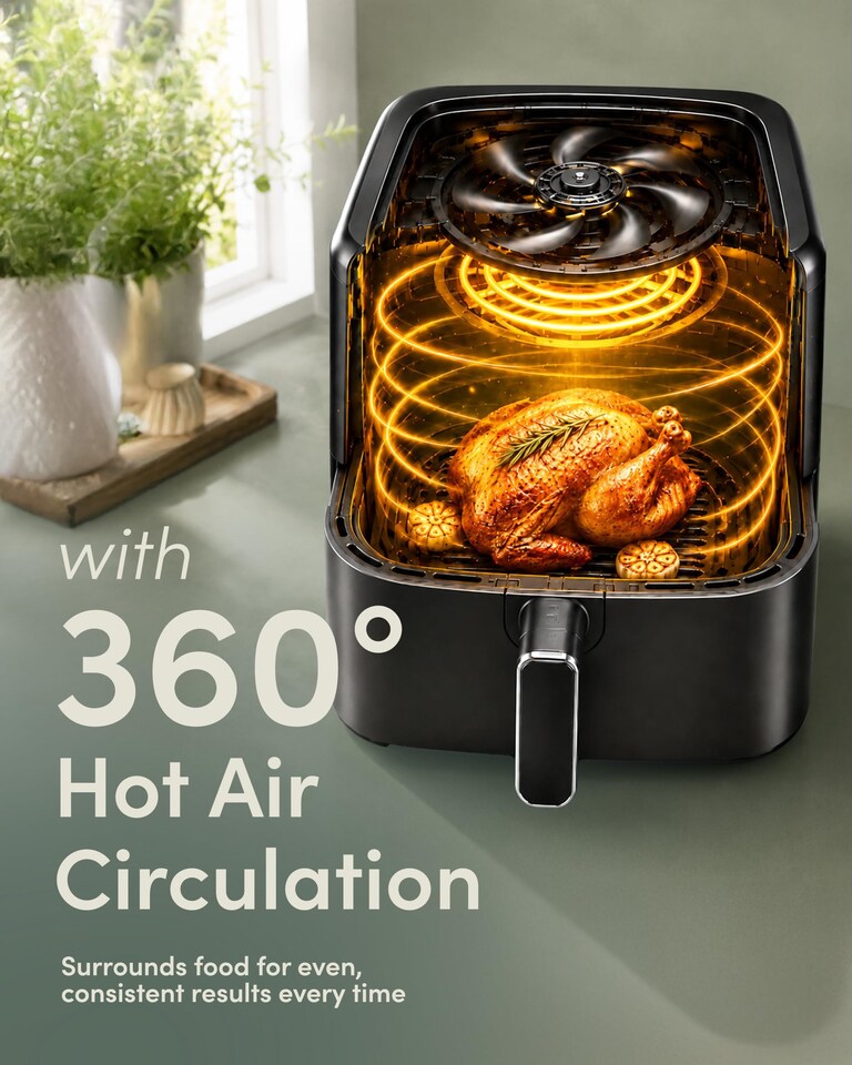 image 1 of Keplin Cook Digital Air Fryer with Touchscreen and 8 Preset Cooking Menus