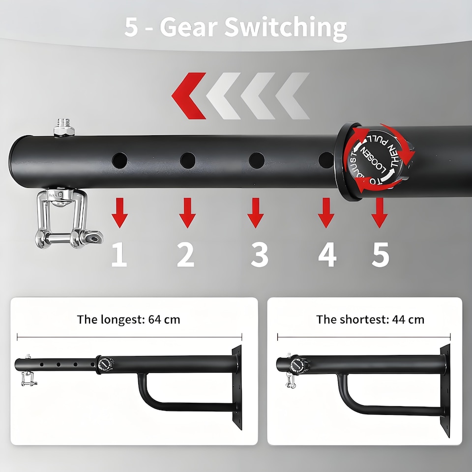 image 1 of Gr8 Home Boxing Punch Bag Wall Mounted Bracket Adjustable Heavy Duty Steel Hook Hanger