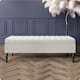 image 1 of Safar 120cm Ottoman Storage Bench - Plush Velvet Shoe Bench - Cream Lined Upholstery Storage Footstool