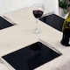 image 5 of Harbour Housewares 12pc Table Set - Black Glass Square Coasters & Placemats - 30 x 20cm Black