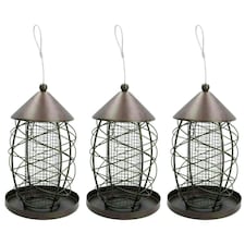 3PK Lantern Bird Feeder Nut Holder Hanging Feeding Station For Wild Birds