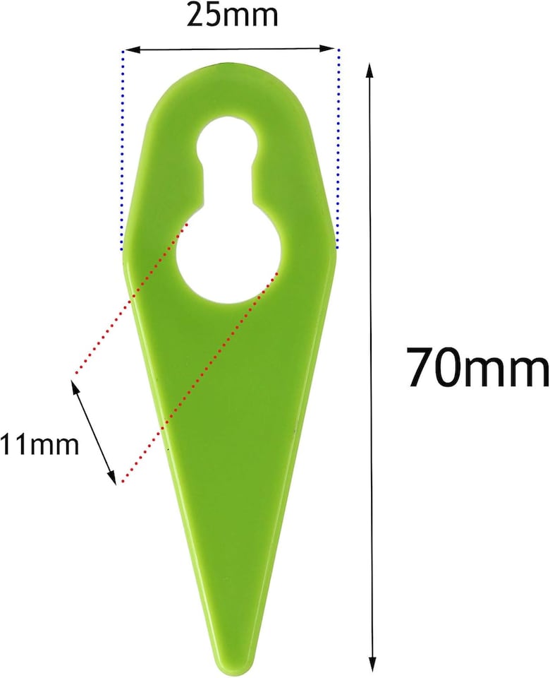 image 1 of SPARES2GO Plastic Blades compatible with Gtech GT3.0 GT4.0 ST01 ST02 ST04 ST05 ST20 Grass Trimmer Strimmer (Pack of 20)