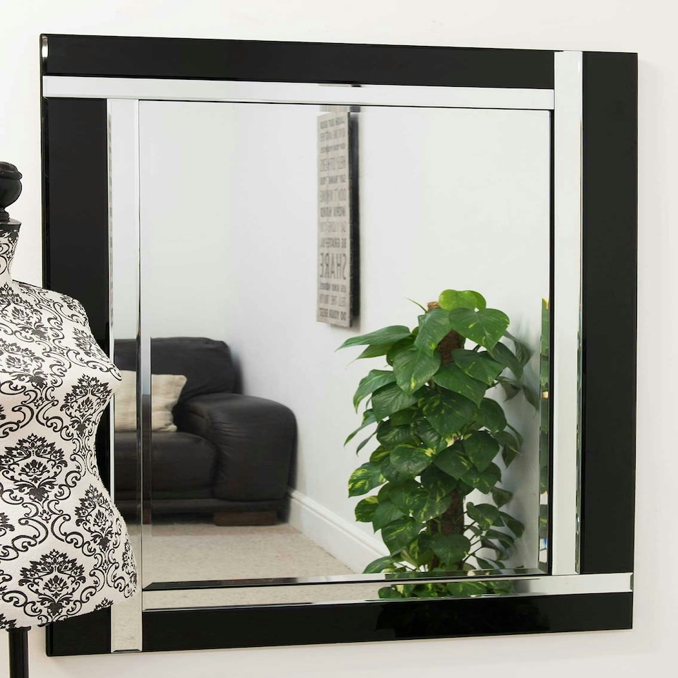 image 1 of Aston Black All Glass Dress Mirror 120 x 80 CM Black