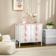 image 2 of HOMCOM 6 Drawer Chest of Drawers w/ Wooden Top Kid Room Closet Hallway Pink