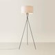 image 4 of ValueLights Camden Black Tripod Floor Lamp with Grey Shade | Grey