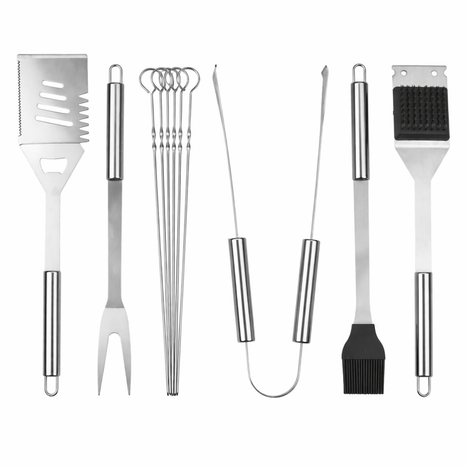 image 1 of KCT BBQ Tool Set 10 Piece Grill Accessories Utensils Cooking Tongs Spatula Kit