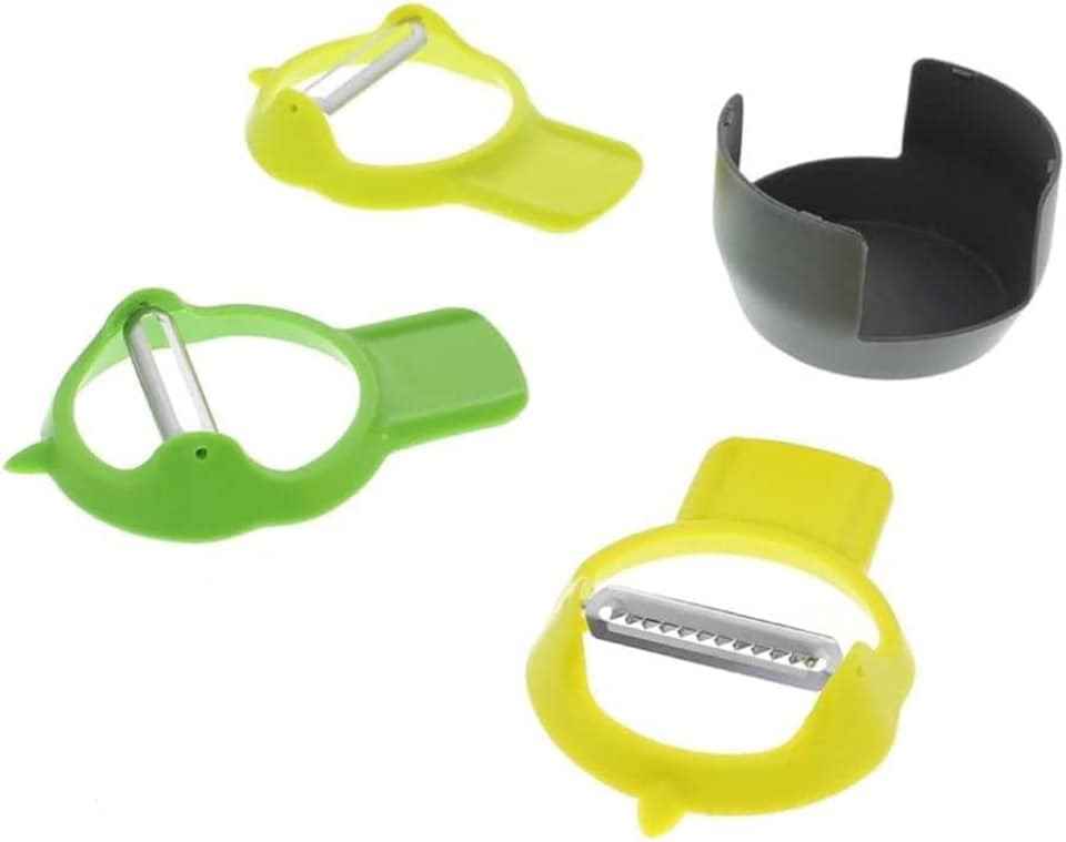 image 1 of CALITEK Peeler Set of 3 Stainless Steel Blade with Nesting Design Smart Saving Tool-Multicoloured | Multi