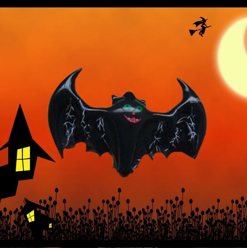 image 1 of 12Pcs Halloween Inflatable Bats - Scary Spooky Party Decor (46cm x 36cm)