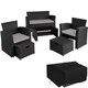 image 1 of Garden Furniture Set Modena- sofa with storage, armchairs, stools, coffee table | Black | black/grey | 129 x 68,50 x 75 cm | 1