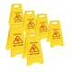 image 2 of 2 x Double sided Bright Yellow Plastic Wet Floor Cleaning In Progress 'A' Sign For Slippery Floors/Washrooms & Public Areas