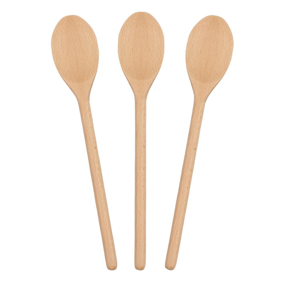 image 1 of Argon Tableware Wooden Cooking Spoons - 30cm - Pack of 3