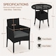image 4 of Yaheetech 3-Piece Rattan Furniture Set, Woven PE Rattan Chairs & 1 Tempered-Glass Side Table-Black&Grey | Multi | Black/Grey