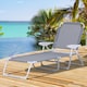 image 2 of Outsunny Folding Sun Lounger Garden Reclining Lounge Chair 4Level Backrest