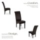 image 3 of Dining Chair - ergonomic seat shape, high backrest, padded, faux leather - Set of 4 Brown