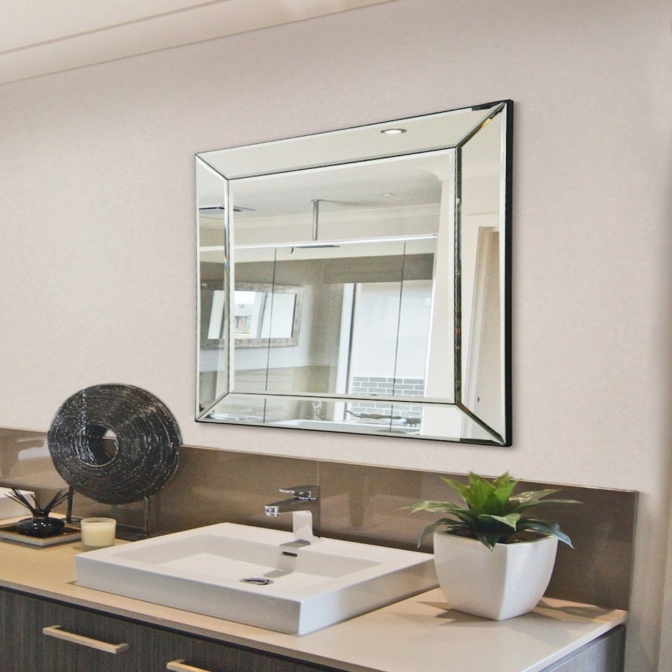 image 1 of Horsley All Glass Wall Mirror 69 x 58 CM N/A