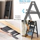 image 4 of Gr8 Home 3 Step Ladder Black Folding Stool Non Slip Heavy Duty Carbon Steel Lightweight