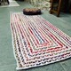 image 3 of CARNIVAL White Braided Rug with Fabric - Cotton - L90 x W150 - Multicolour Multi