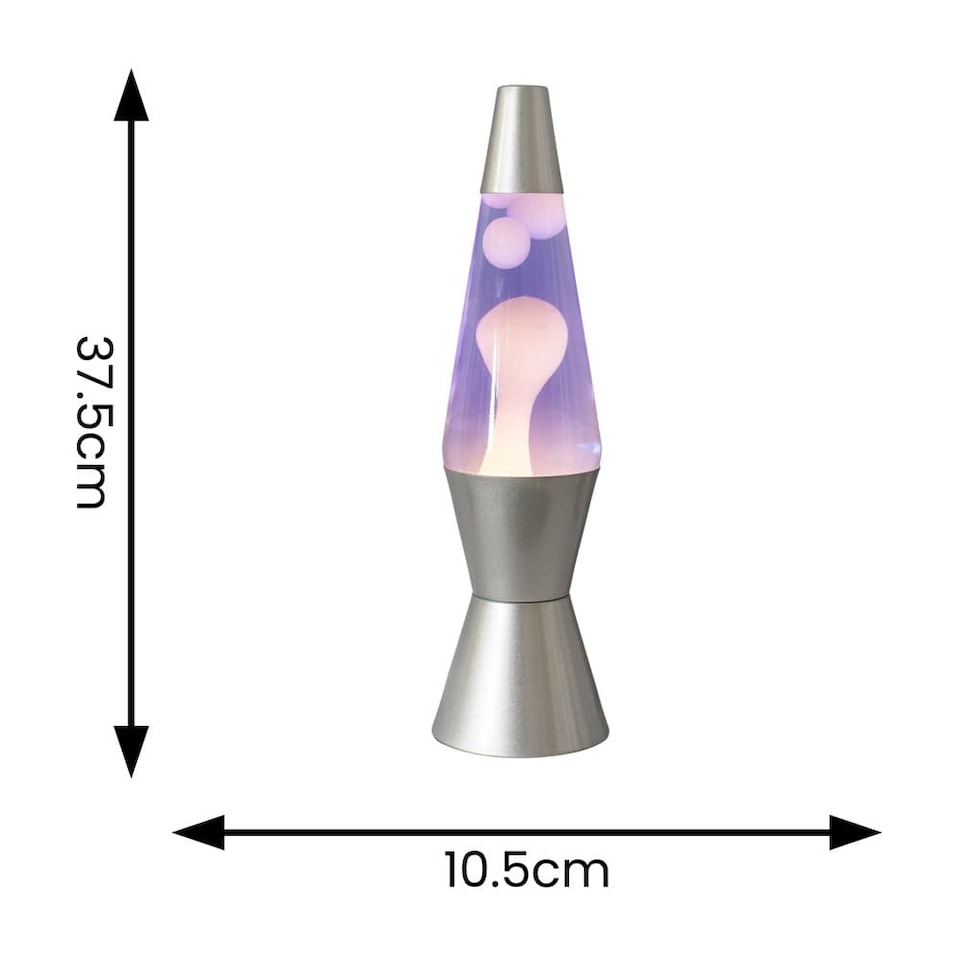 image 1 of ValueLights Razzo Lava lamp Clear Silver Decoration Integrated Bulb