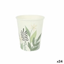 Set of glasses Algon Disposable Cardboard Floral 10 Pieces 250 ml (24 Units) N/A