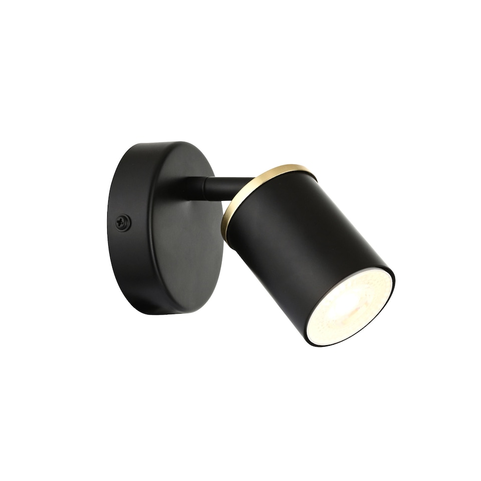 image 1 of Set of 2 Larbert - Black Adjustable Wall or Ceiling Spotlight