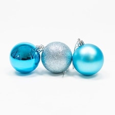 Turquoise Blue Shatterproof Christmas Baubles 6cm - Pack of 6