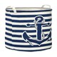 image 1 of Interiors by Premier Anchor Laundry Bag In Blue And White, Nautical-Themed Fabric Hamper With Rope Handles And Anchor Print Blue